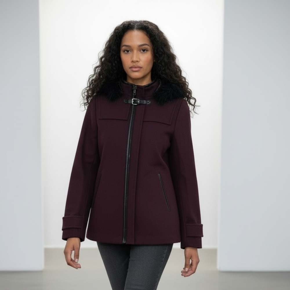 Maralyn & Me Deep Burgundy Pea Coat